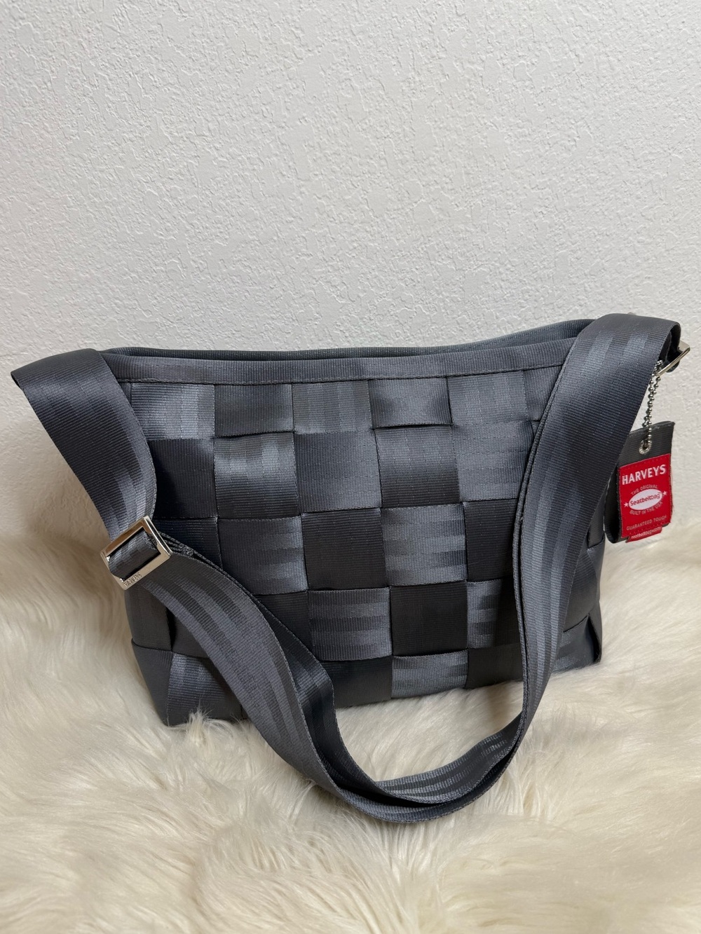 Rare HARVEY’S Original Seatbelt Bag Convertible Large Tote - Storm Gray